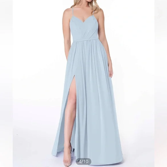 mist blue bridesmaid dresses KissProm main image 0